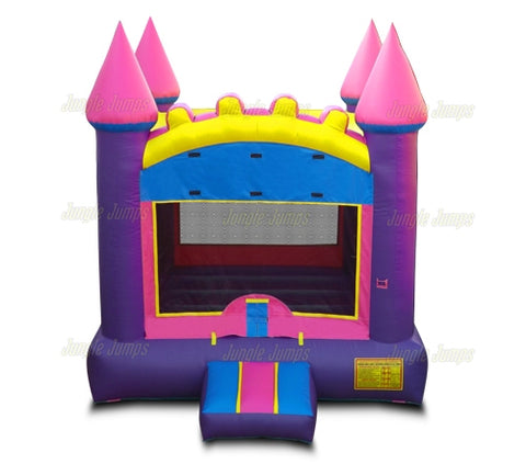 Inflatable Bounce Houses Pink Castle Jump is an inflatable bounce house for sale and customization options available, Buy yours today.