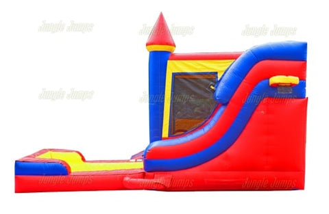16' H Primary Castle side Slide Combo Wet/Dry by Jungle Jumps