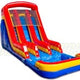18'H Primary Color Double Lane Slide by Jungle Jumps