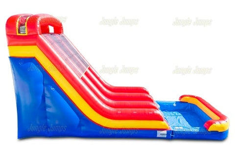 18'H Primary Color Double Lane Slide by Jungle Jumps