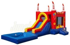 15' H Red Birthday Combo With Pool by Jungle Jumps