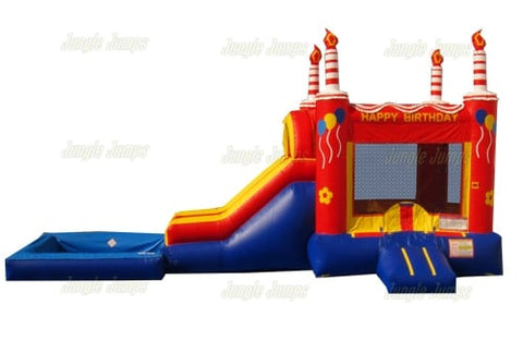 15' H Red Birthday Combo With Pool by Jungle Jumps