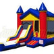 Red/Blue V-Roof Castle Combo with Pool by Jungle Jumps