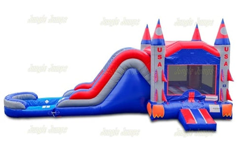 15' H Rocketship Combo with Pool by Jungle Jumps