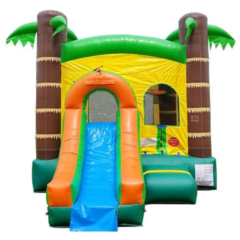 Rental Lite Tropical Bounce House Slide Combo with Non-Removable Pool