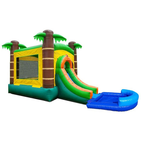 Rental Lite Tropical Bounce House Slide Combo with Non-Removable Pool