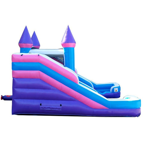 Rental Lite Pink Inflatable Double Water Slide Bounce House with Blower