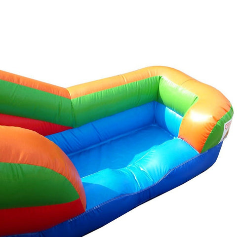 Rental Lite Rainbow Inflatable Double Water Slide Bounce House with Blower