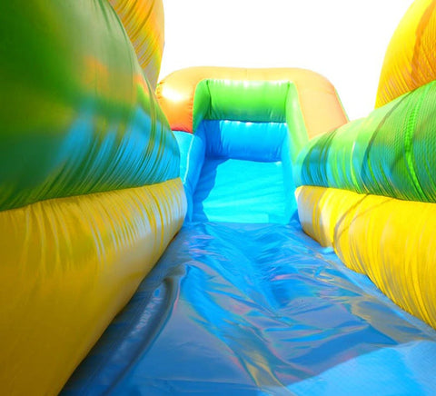 Rental Lite Tropical Inflatable Double Water Slide Bounce House with Blower