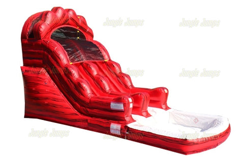 14'H Wave Red Black Marble w Pool