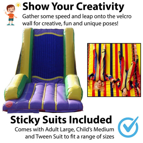 Retro Rainbow Inflatable Sticky Wall with Accessories