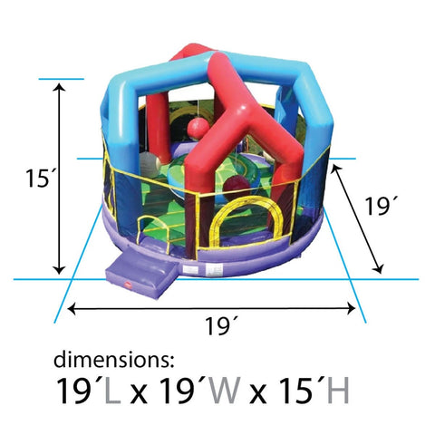 Retro Inflatable Wrecking Ball Game with Blower and Accessories