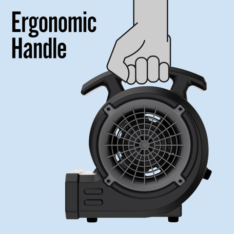 BlueDri VP-15 ⅛ HP Compact Residential Air Mover & Blower Fan: black