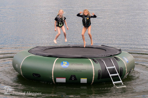 15ft classic natural green water trampoline