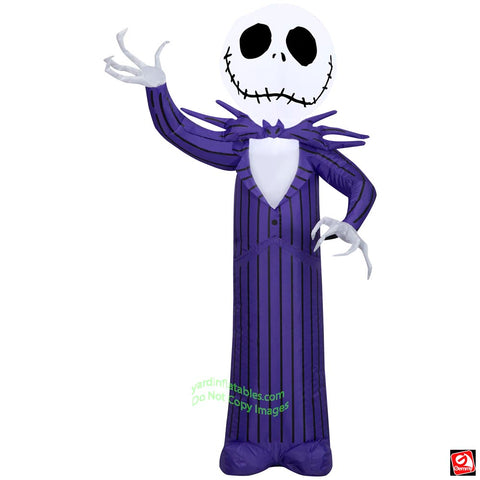 3.5' Gemmy Airblown Inflatable Halloween Disney Jack Skellington In Purple Suit