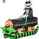 6.5' Gemmy Airblown Inflatable Jack Skellington Coffin Sleigh Scene