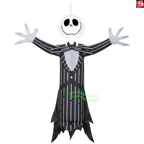 4' Gemmy Airblown Halloween Hanging Jack Skellington