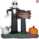 6' Gemmy Airblown Inflatable Jack Skellington & Zero "Welcome To Halloween Town" Sign