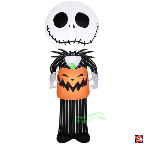 5' Gemmy Airblown Inflatable Nightmare Before Christmas Jack Skellington Holding Jack o' Lantern