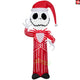 4' Gemmy Airblown Inflatable Disney Nightmare Before Christmas Jack Skellington In Red/White Suit