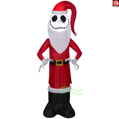 4' Gemmy Airblown Jack Skellington in Santa Outfit