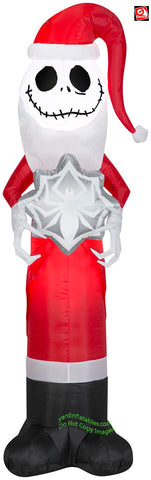 5 1/2' Gemmy Airblown Inflatable Nightmare Before Christmas Jack Skellington Holding Spider Snowflake