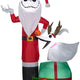 5' Gemmy Airblown Inflatable Christmas Jack Skellington Santa w/ Reindeer Zero
