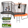 Image of JumpKing 10'x17' Multi-Level Oval Trampoline - Outdoor/Indoor Recreational Trampoline w/ Basketball Hoop, Toss Game, Enclosure Net - Large Trampoline and Great Gift for Kids, Adults, & Family Fun