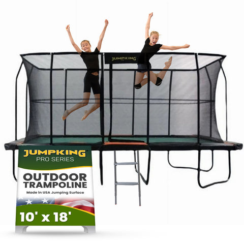 JumpKing Pro-Series 10'x18' Rectangle Trampoline - Outdoor/Indoor Recreational Trampoline with Enclosure Net - Professional Trampoline, Perfect Gift for Kids, Adults, Family for Fun & Fitness