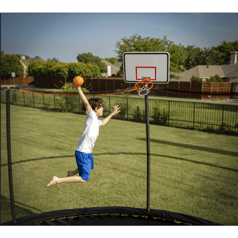 Jump King Trampolines 15' Trampoline 7 Legs/ 7 Poles with Universal Basketball Hoop By Jump King 781880235514 JK157P3UBHC2 15' TRAMPOLINE 7 LEGS/ POLES W/ UNIVERSAL BASKETBALL HOOP JK157P3UBHC2