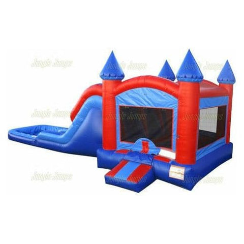 Jungle Jumps Inflatable Bouncers 15' H Blue Double Lane Combo with Pool by Jungle Jumps CO-1349-B 15' H Blue Double Lane Combo with Pool by Jungle Jumps SKU#CO-1349-B
