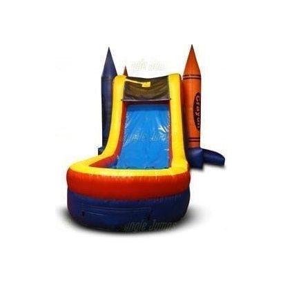 Jungle Jumps Inflatable Bouncers 15'H Crayon Combo Splash Pool by Jungle Jumps CO-1204-B 15'H Crayon Combo Splash Pool by Jungle Jumps SKU#CO-1204-B