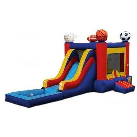 Jungle Jumps Inflatable Bouncers 15'H Sport Combo WetDry by Jungle Jumps CO-C230-B 15'H Red Side Slide Combo with Pool by Jungle Jumps SKU#CO-1487-B