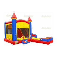 16' H Primary Castle side Slide Combo Wet/Dry by Jungle Jumps