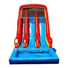 18'H Primary Color Double Lane Slide by Jungle Jumps