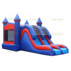 15'H Modular Double Lane Combo Dry by Jungle Jumps