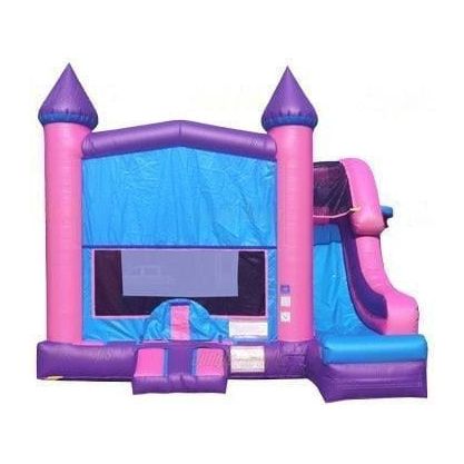 Jungle Jumps Inflatable Bouncers Pink Purple Module Castle Side Slide Combo by Jungle Jumps 781880204121 CO-1475-C Pink Purple Module Castle Side Slide Combo Jungle Jumps SKU#CO-1475-C