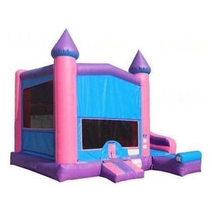 Jungle Jumps Inflatable Bouncers Pink Purple Module Castle Side Slide Combo by Jungle Jumps 781880204121 CO-1475-C Pink Purple Module Castle Side Slide Combo Jungle Jumps SKU#CO-1475-C