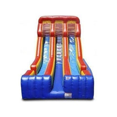 18'H Dual Primary Colors Slide with Splash Pool by Jungle Jumps