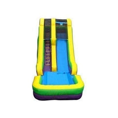18'H Green Straight Waterslide by Jungle Jumps