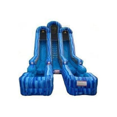 20'H High Dual Lane Blue Gray Marble Slide by Jungle Jumps