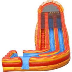 22'H Fire Rippling Tide Slide with Splash Pool by Jungle Jumps