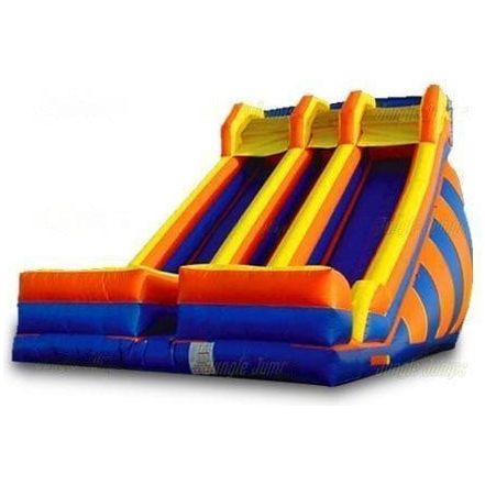 Jungle Jumps Water Parks & Slides Double Lane Dry Slide by Jungle Jumps 18'H Green Straight Waterslide by Jungle Jumps SKU#SL-WS151-B