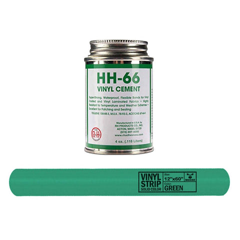 Moose Supply Inflatable Bounce House Vinyl Repair Kit, Green with 4 oz. HH66 Glue