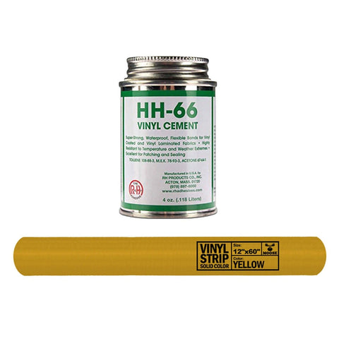 Moose Supply Inflatable Bounce House Vinyl Repair Kit, Yellow with 4 oz. HH66 Glue
