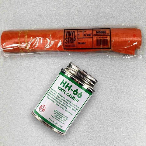 Moose Supply Inflatable Bounce House Vinyl Repair Kit, Orange with 4 oz. HH66 Glue