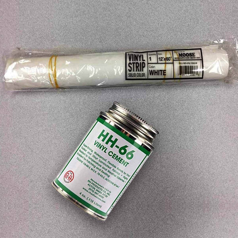 Moose Supply Inflatable Bounce House Vinyl Repair Kit, White with 4 oz. HH66 Glue