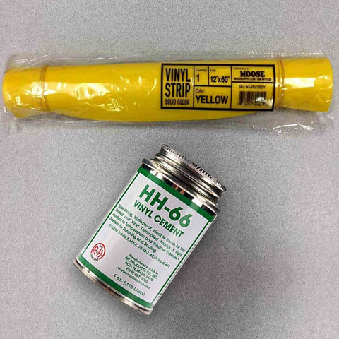 Moose Supply Inflatable Bounce House Vinyl Repair Kit, Yellow with 4 oz. HH66 Glue