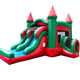 Kids Red Marble Double Lane Slide Combo with Blower