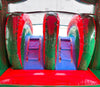 Image of Kids Red Marble Double Lane Slide Combo with Blower
